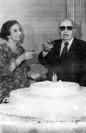 : Dona Corália e o Comendador Tércio Wanderley, na  Comemoração  dos 89  anos do aqui homenageado (1989).